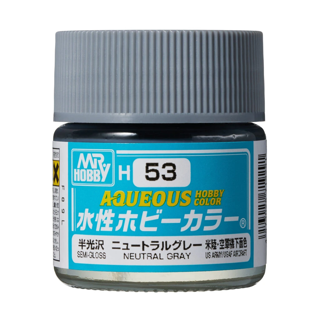 [GSI-H053] AQUEOUS -H053- Semi-Gloss Neutral Gray (Mr Hobby) 10ml